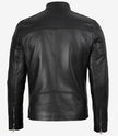 Men's Black Lambskin Leather Biker Style Jacket