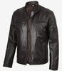 Mens Classic Dark Brown Biker Style Leather Jacket