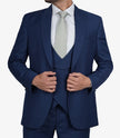 Mens Peak Lapel 3 Piece Blue Suit