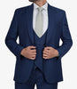 Mens Peak Lapel 3 Piece Blue Suit