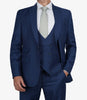 Mens Peak Lapel 3 Piece Blue Suit