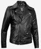 Brando Motorcycle Mens Rider Black Asymmetrical Real Leather Jacket