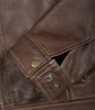 Mens Shirt Collar Chocolate Brown Leather Jacket