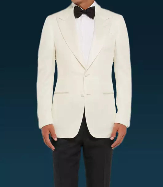 White Peak Lapel Two Button Tuxedo