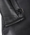 Men's Black 3/4 Length Shearling Leather Coat
