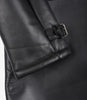 Men's Black 3/4 Length Shearling Leather Coat