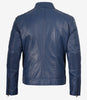 Men's Blue Biker Style Leather Jacket
