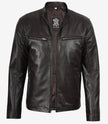 Mens Classic Dark Brown Biker Style Leather Jacket