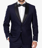 Men's Dark Blue Shawl Lapel Tuxedo – Modern Single-Button Prom Tux