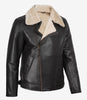 Men's Dark Brown Shearling Biker Style Leather Jacket