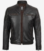 Mens Distressed Brown Biker Style Leather Jacket