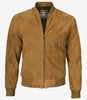 Men's Light Brown Suede Bomber Jacket