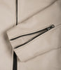 Mens Mandarin Collar Beige Biker Style Leather Jacket