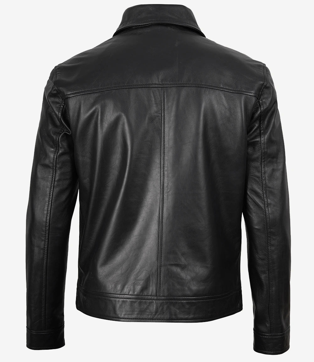 Men's Mike Harrington Black Leather Jacket