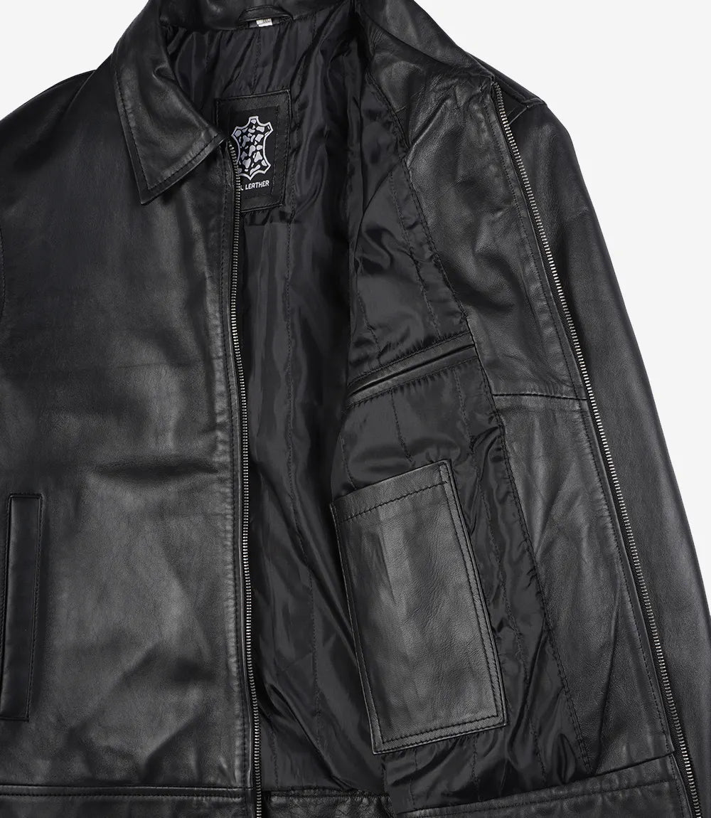 Men's Mike Harrington Black Leather Jacket