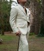 Three Piece Vintage Off White Suit Men