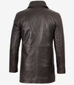 Men's Real Leather 3/4 Length Distressed Brown Coat