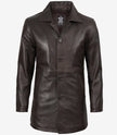 Men's Real Leather 3/4 Length Distressed Brown Coat