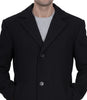 Men's Single-Breasted Black Wool Coat – Modern Fit