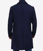Mens Double Breasted Long Navy Blue Wool Coat