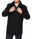 Black Mens 3 4 Length Wool Coat