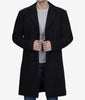 Single Breasted Knee Length Wool Coat Mens