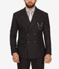 Mens Double Breasted Black Pinstripe Suit