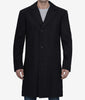 Single Breasted Knee Length Wool Coat Mens