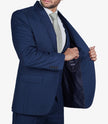 Mens Peak Lapel 3 Piece Blue Suit