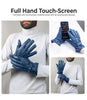 Mens Blue Real Leather Lined Gloves