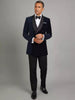Mens Double Breasted Blue Velvet Tuxedo
