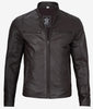 Mens Classic Dark Brown Cafe Racer Leather Jacket