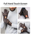Mens Brown Leather Driving Gloves
