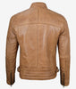 Mens Camel Cafe Racer Leather Jacket