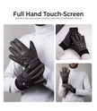 Mens Dark Brown Quilted Leather Gloves