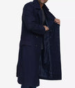 Mens Blue Double Breasted Overcoat