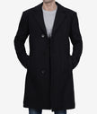 Single Breasted Knee Length Wool Coat Mens