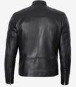 Black Leather Cafe Racer Jacket 