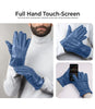 Mens Real Leather Blue Gloves