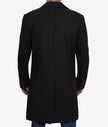 Single Breasted Knee Length Wool Coat Mens