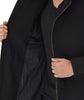 Mens Black Wool Coat with Hood