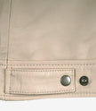 Mens Shirt Collar Beige Leather Jacket