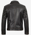 Mens Shirt Collar Vintage Brown Leather Jacket