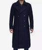 Mens Blue Double Breasted Overcoat