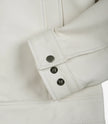 Mens Shirt Collar White Leather Jacket