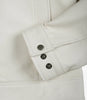 Mens Shirt Collar White Leather Jacket