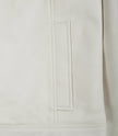 Mens Shirt Collar White Leather Jacket