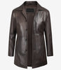 Winchester Distressed Brown Rust Car Coat Mens Shirt Collar Leather Jacket