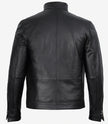 Mens Premium Black Cafe Racer Leather Jacket