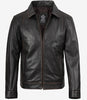Mens Shirt Collar Vintage Brown Leather Jacket